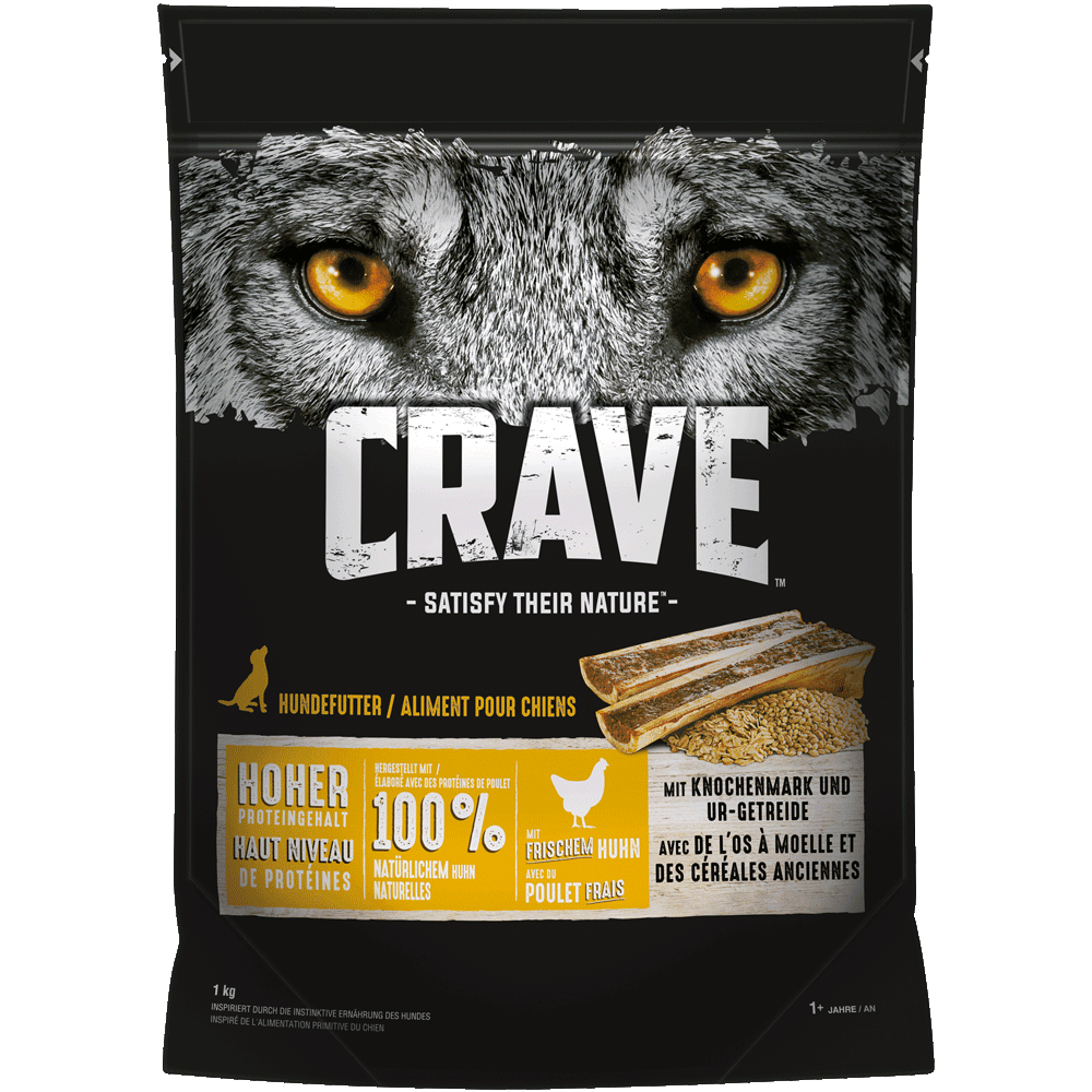 CRAVE™ Hund Beutel Adult mit Huhn mit Knochenmark und Urgetreide 1kg - 1