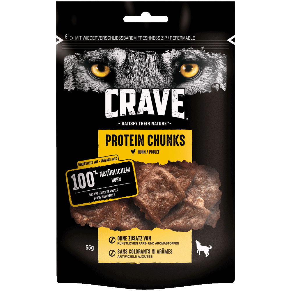 CRAVE™ Hund Beutel Protein Chunks mit Huhn 55g - 1