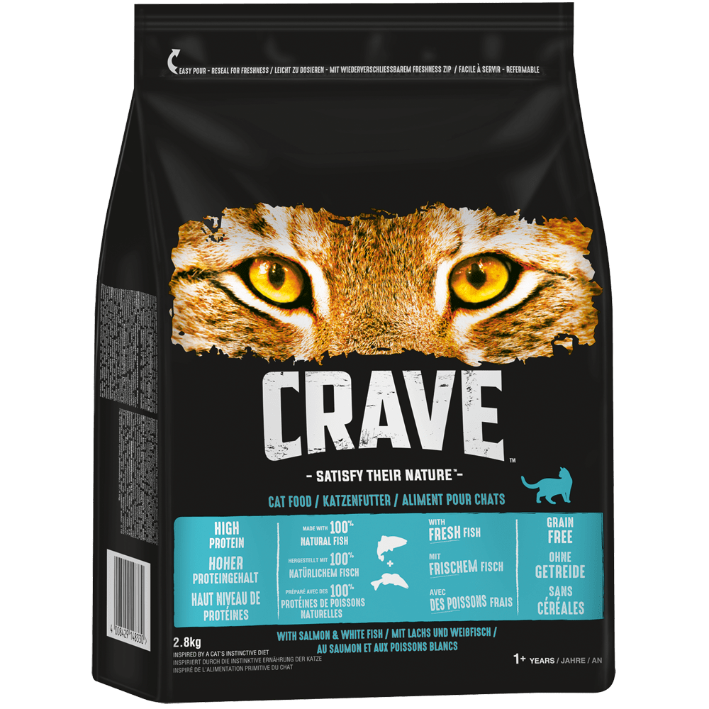 CRAVE™ Katze Beutel mit Lachs und Weißfisch 2,8kg & 7kg - 1