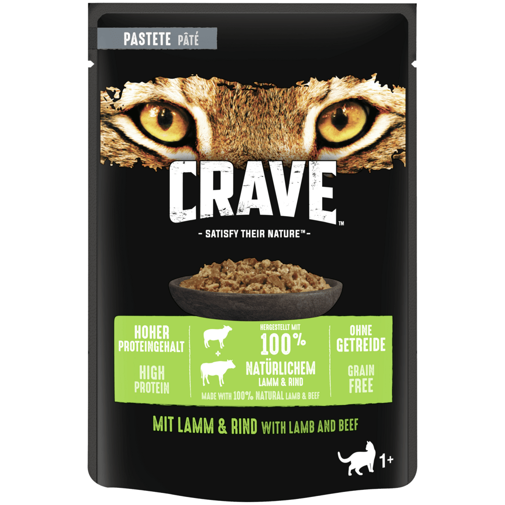 CRAVE™ Katze Portionsbeutel Pastete mit Lamm und Rind 85g - 1