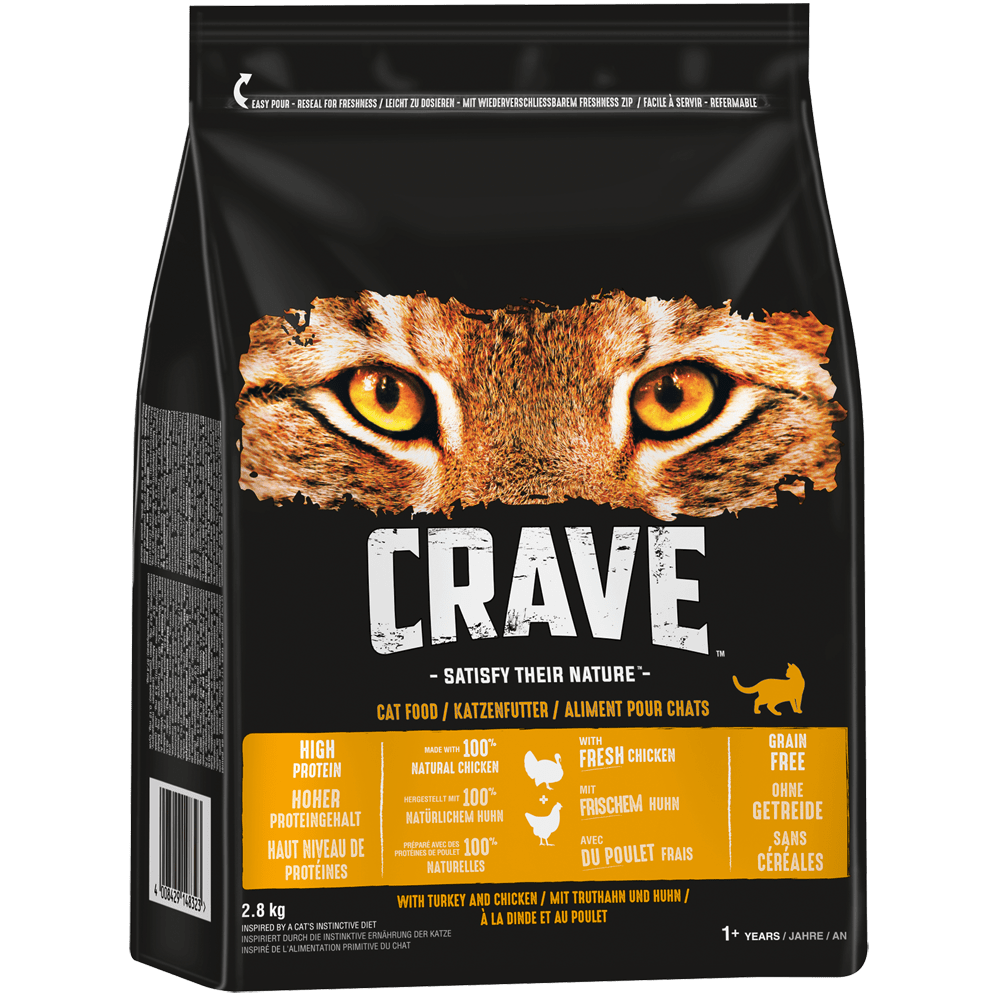 CRAVE™ Katze Beutel mit Truthahn und Huhn 2,8kg & 7kg - 1