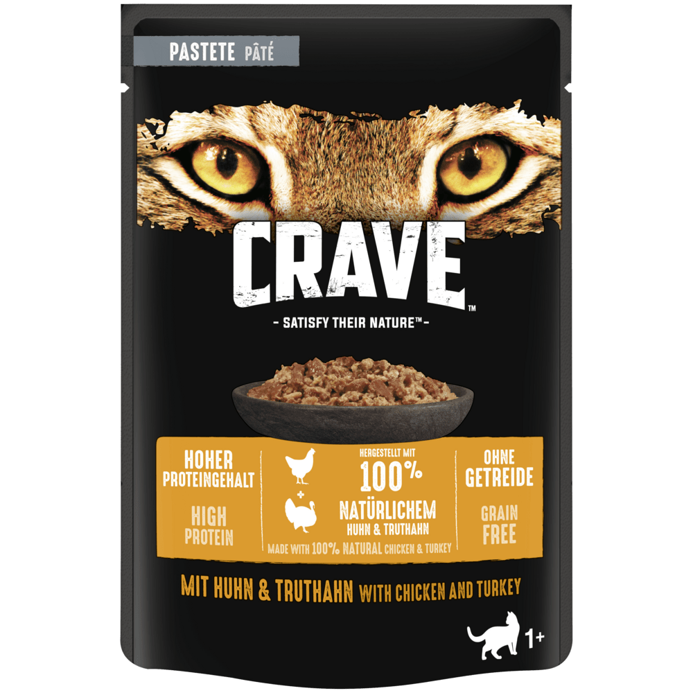 CRAVE™ Katze Portionsbeutel Pastete mit Huhn und Truthahn 85g - 1