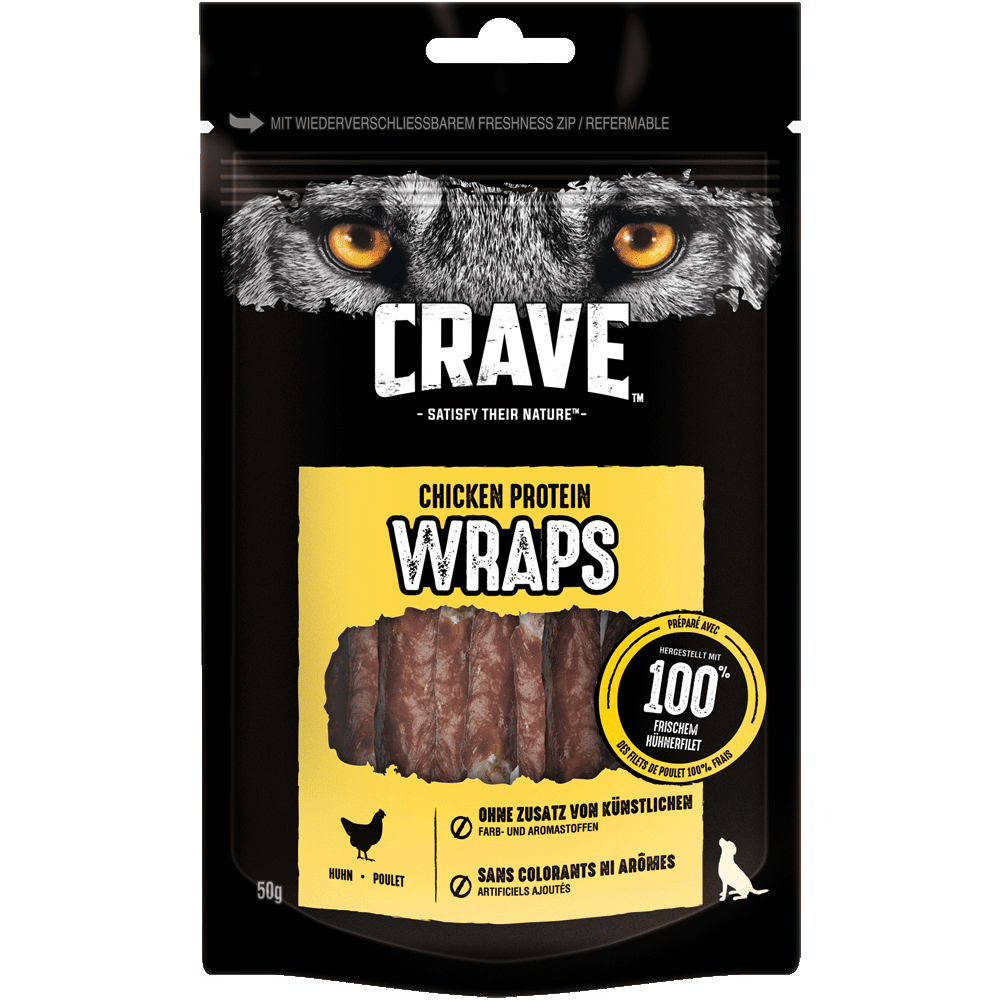 CRAVE™ Hund Beutel Protein Wraps mit Huhn 50g - 1