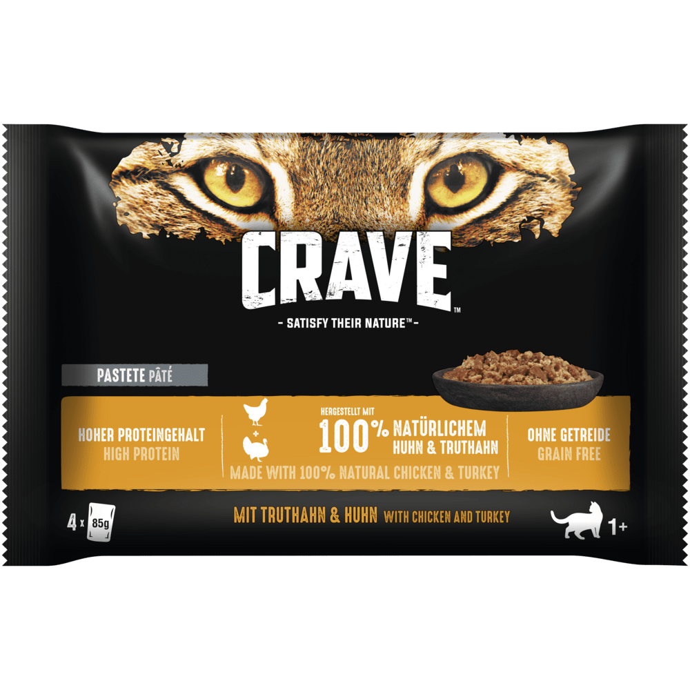 CRAVE™ Katze Portionsbeutel Multipack Huhn und Truthahn 4 x 85g - 1