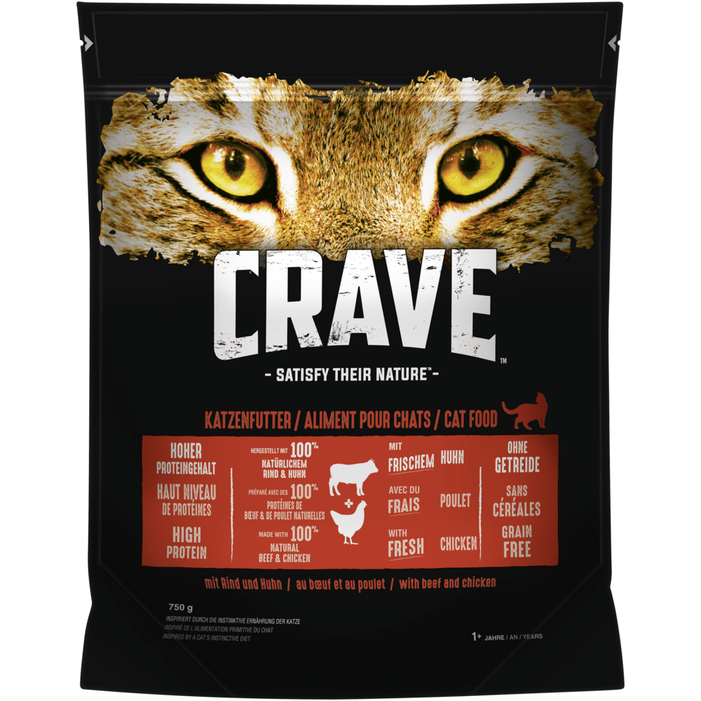 CRAVE™ Katze Beutel Adult mit Rind und Huhn 750g - 1